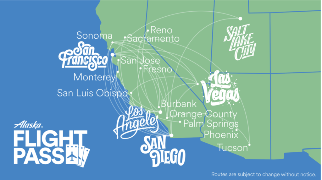 Flight map with Alaska Flight Pass