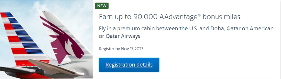 Earn up to 90,000 AAdvantage miles from Doha