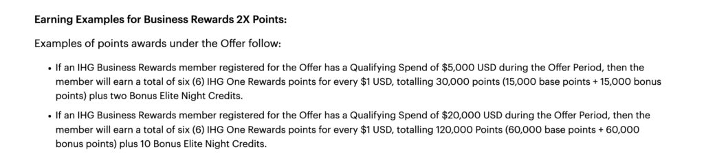Examples of Earning Double Bonus Points Potential