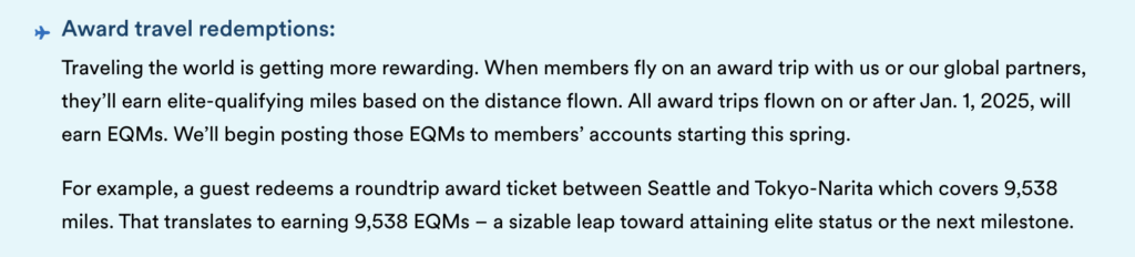 Earning EQMs on Award Flights