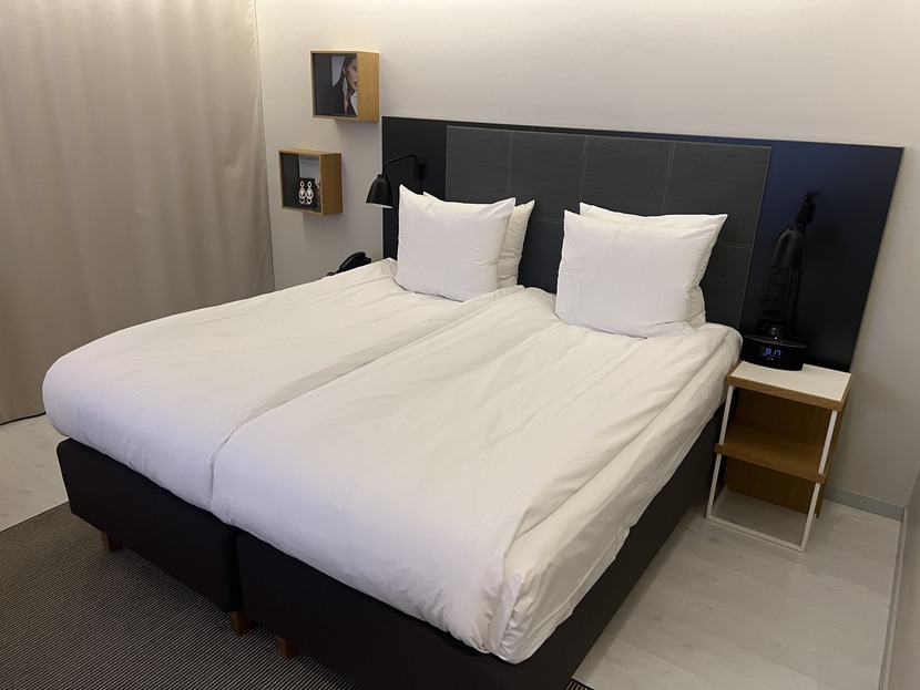Bed in the room of Indigo Hotel Helsinki