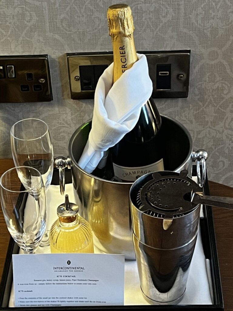 welcome gift InterContinental Edinburgh The George