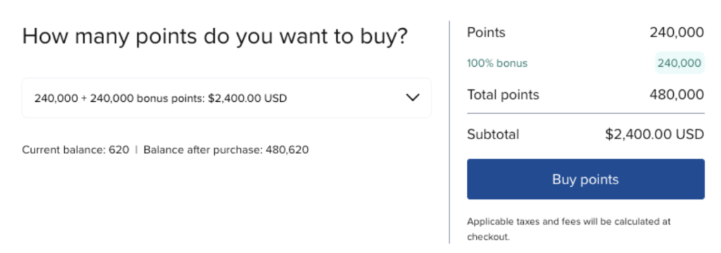 Buying Hilton Honors Points with a bonus of up to 100%