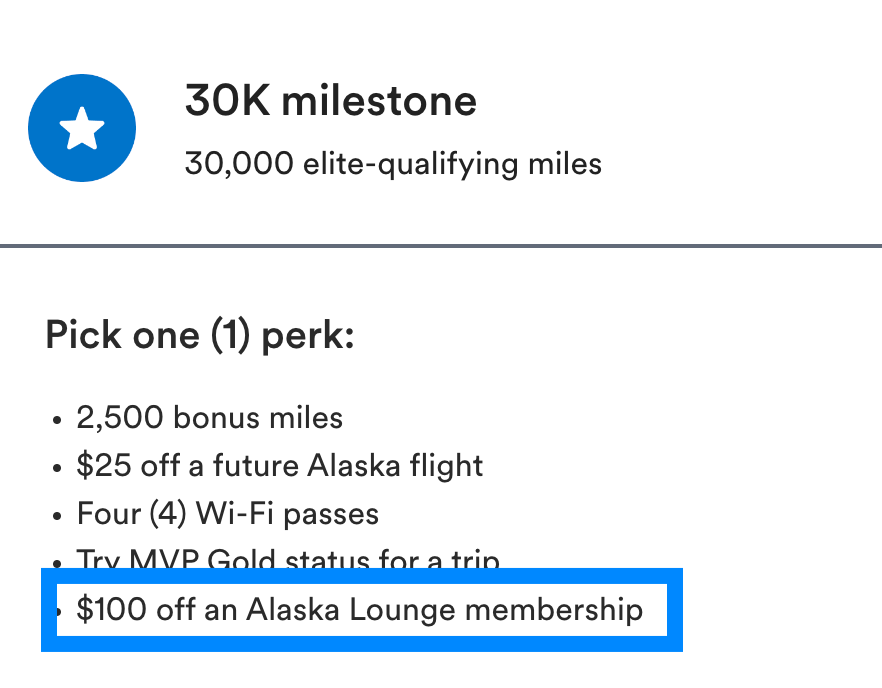 Alaska Airlines Lounge Access Elevates Your Journey 2 $100 discount on Alaska Lounge or Lounge+ membership when choosing the 30K milestone benefit