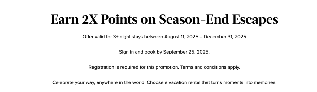 Marriott Bonvoy Homes and Villas Offers: Earn 2X Points for Stays of 3 Nights or More 