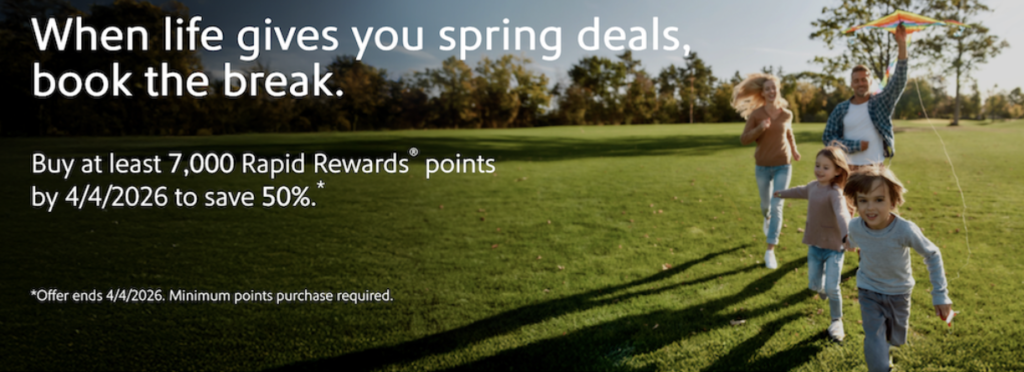 Buy Rapid Rewards Points with a discount of up to 50%