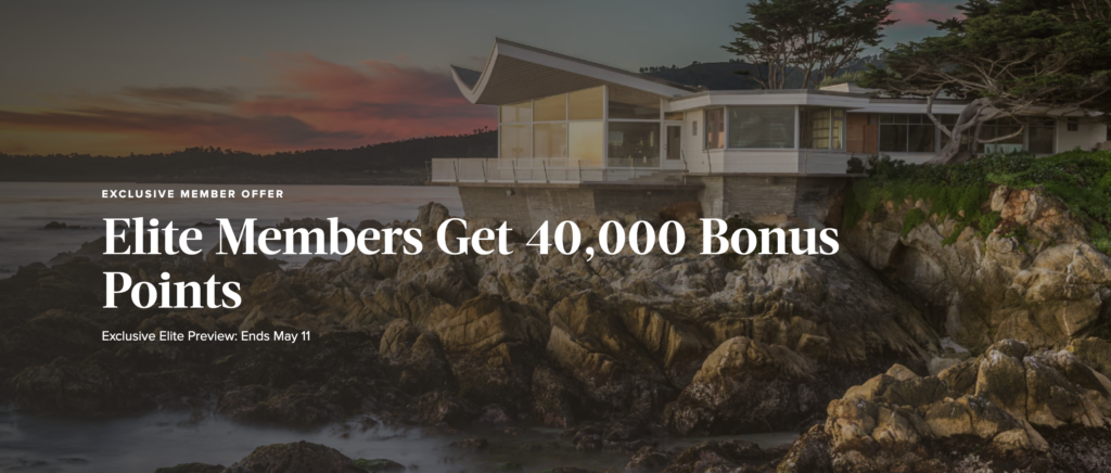 Additional bonus points in the Homes & Villas by Marriott Bonvoy offer for elite members