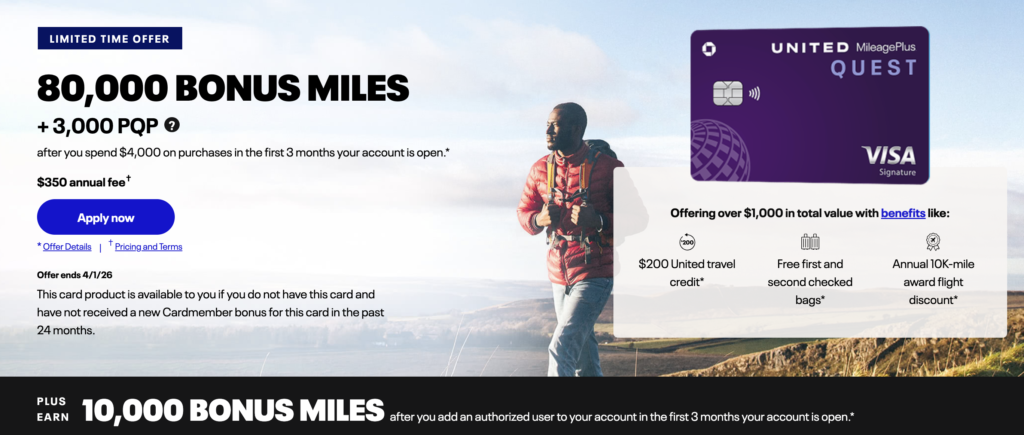 NEW Sign-up Bonus Offers For United Rewards Credit Cards 3 United Quest Card