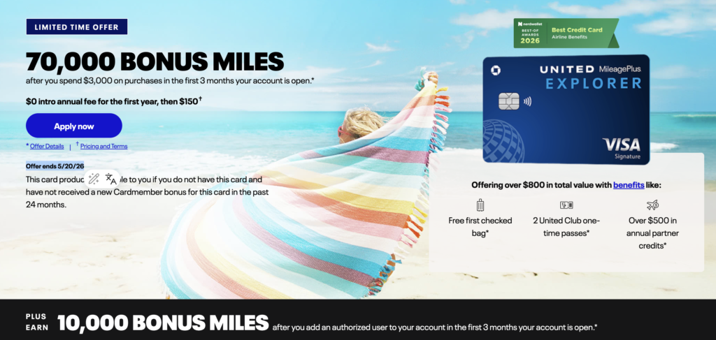 NEW Sign-up Bonus Offers For United Rewards Credit Cards 4 United Explorer Card