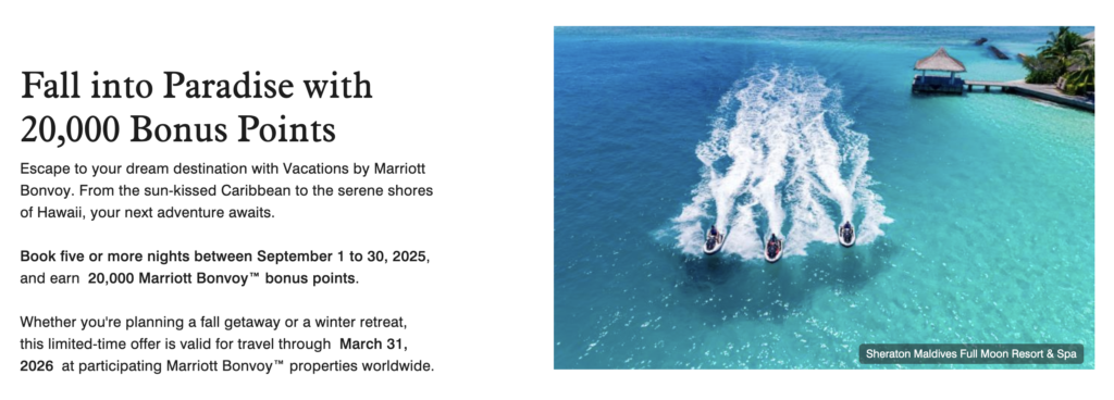 Earn 20,000 Marriott Bonvoy Points with Vacations by Marriott