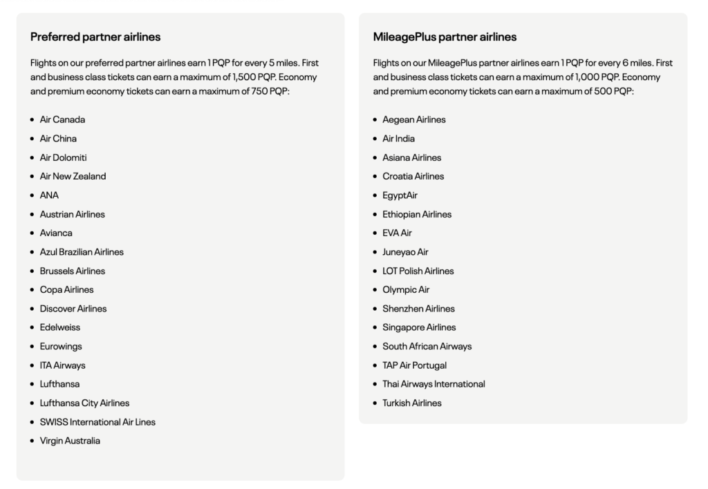 List of United partner airlines by category