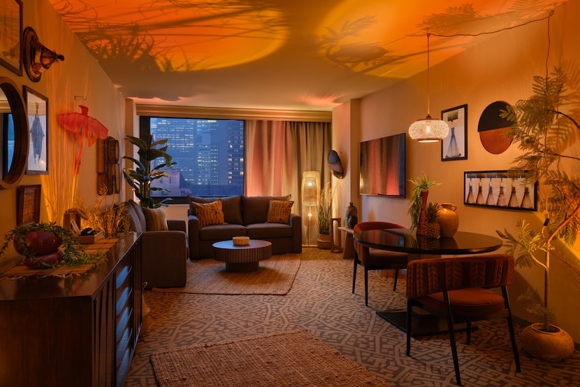 Hilton Honors Gold Status Trial Through December 2024 via Bilt Rewards 2 Hilton New York Times Square THE LION KINGs Royal Suite Living Drew Gorrie min
