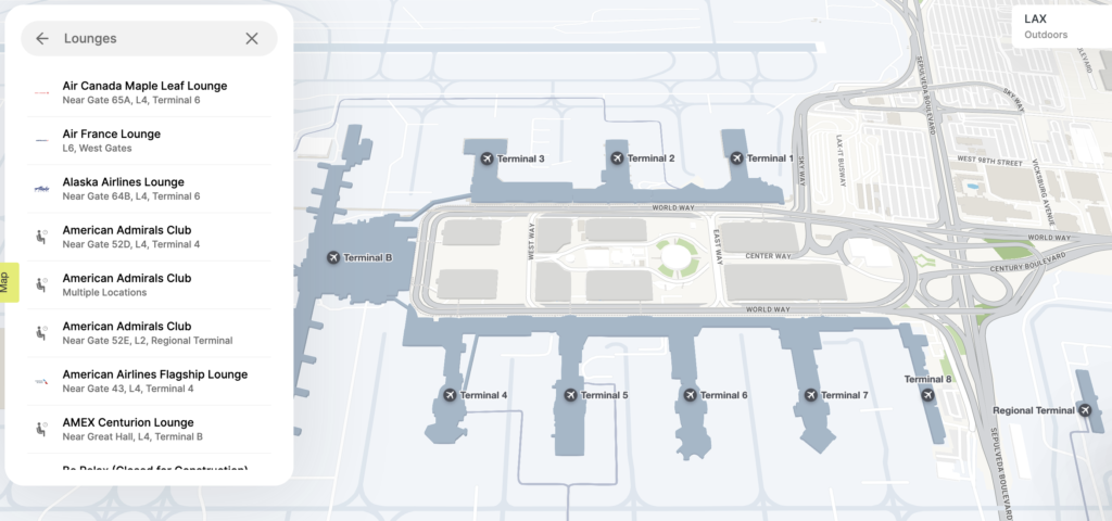 Lounges at Lax Airport in Los Angeles by Terminal