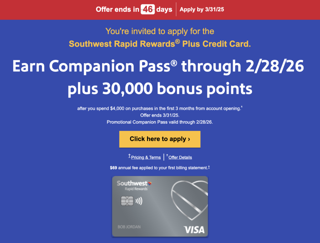 Promotional Companion Pass