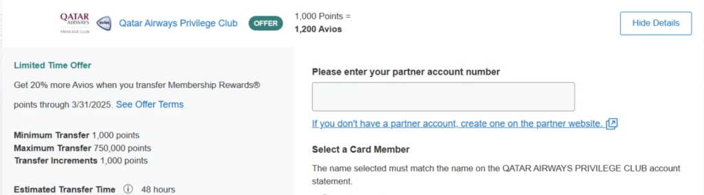 Transfer Amex Points to Qatar Airways