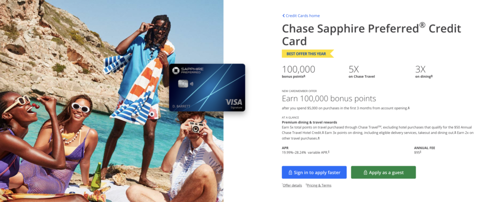 Сhase Sapphire Preferred 100K
