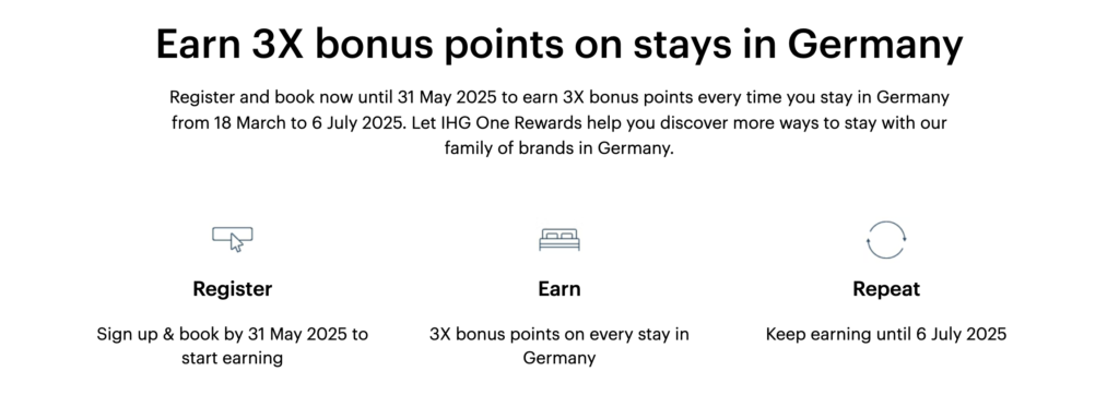 IHG Triple Points Offer for Stays in Germany – Spring and Summer 2025 2 How the IHG Triple Points Offer Works