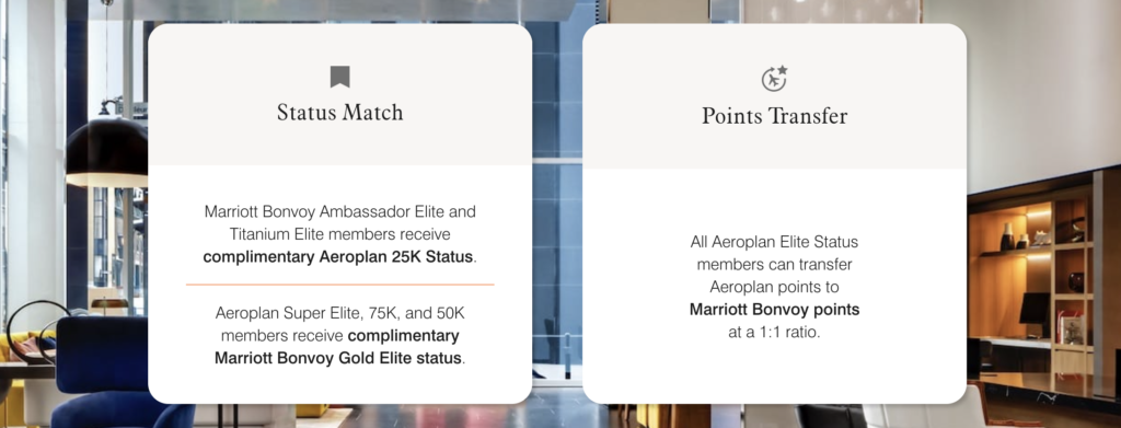Aeroplan and Marriott status match