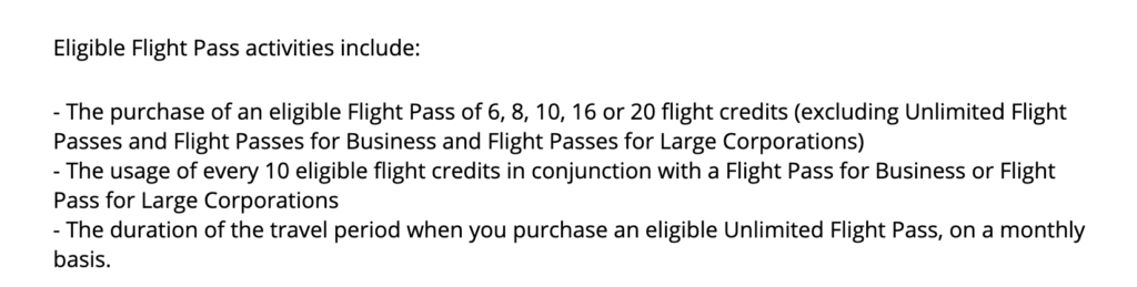 Eligible Flight Pass