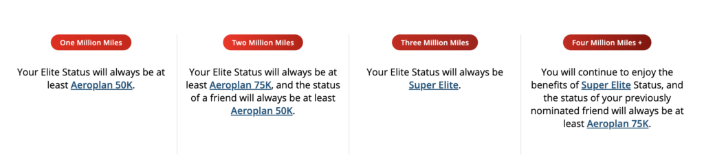 Million Miler lifetime status program