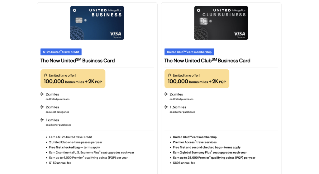 New United Business Card offers: Earn 100,000 miles + 2,000 PQP