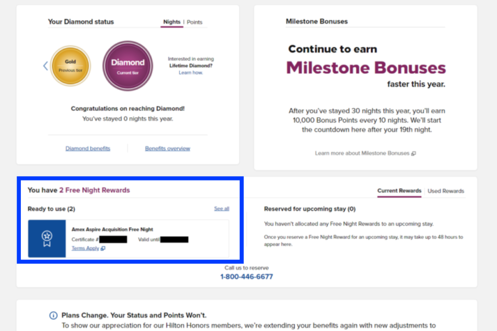 Hilton Free Night Certificate (FNC)