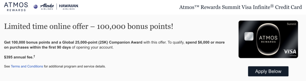 Inside the Atmos Rewards Summit Card