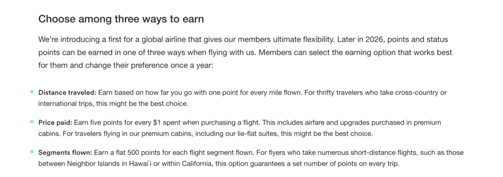 Choose how they earn points (and status) when flying on Alaska or Hawaiian flights