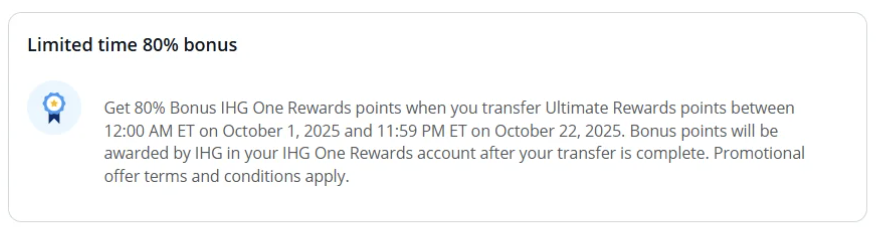Chase to IHG 80% Bonus Transfer