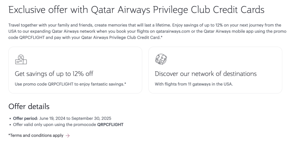 Qatar Privilege Club Visa to get up to 12% off eligible fares