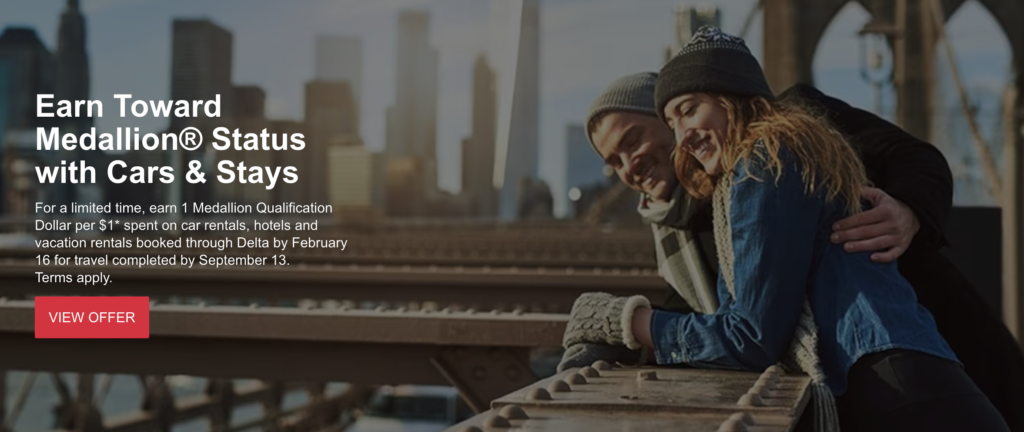 Delta’s MQD Promo: Earn Status on Hotels, Vacation & Car Rentals 1 Earn Delta Status on Hotels, Vacation & Car Rentals