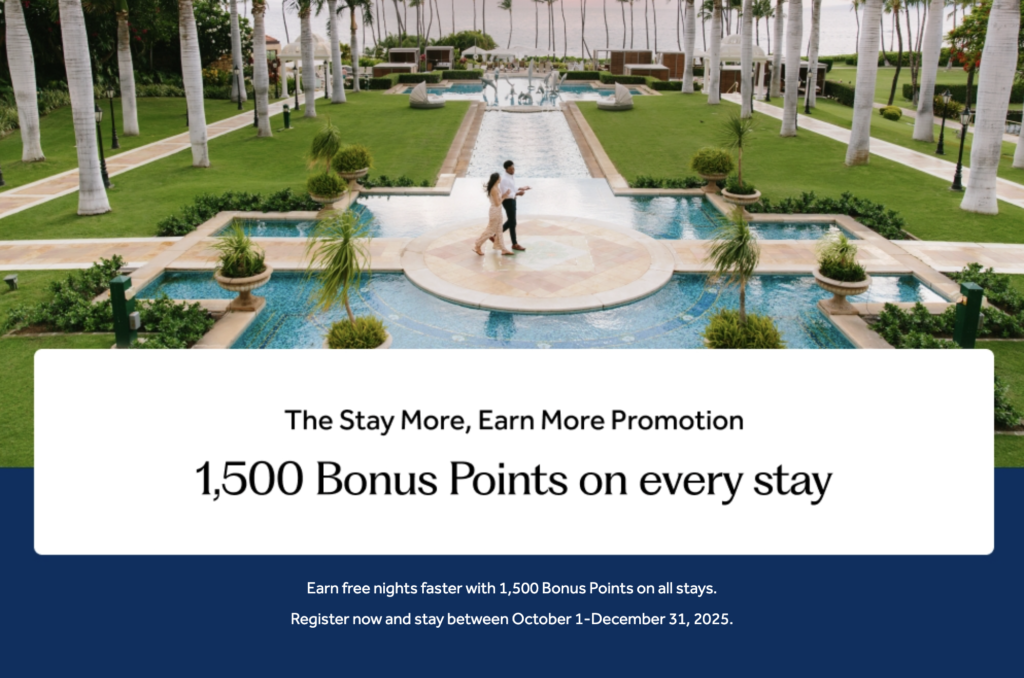 Hilton Q4 2025 promo: 1,500 Bonus Points per stay