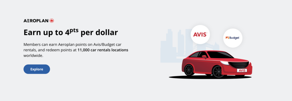 earn Aeroplan points on Avis and Budget worldwide