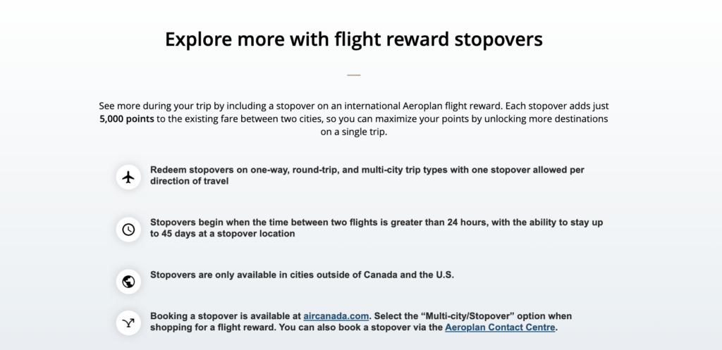 Aeroplan stopovers for 5k