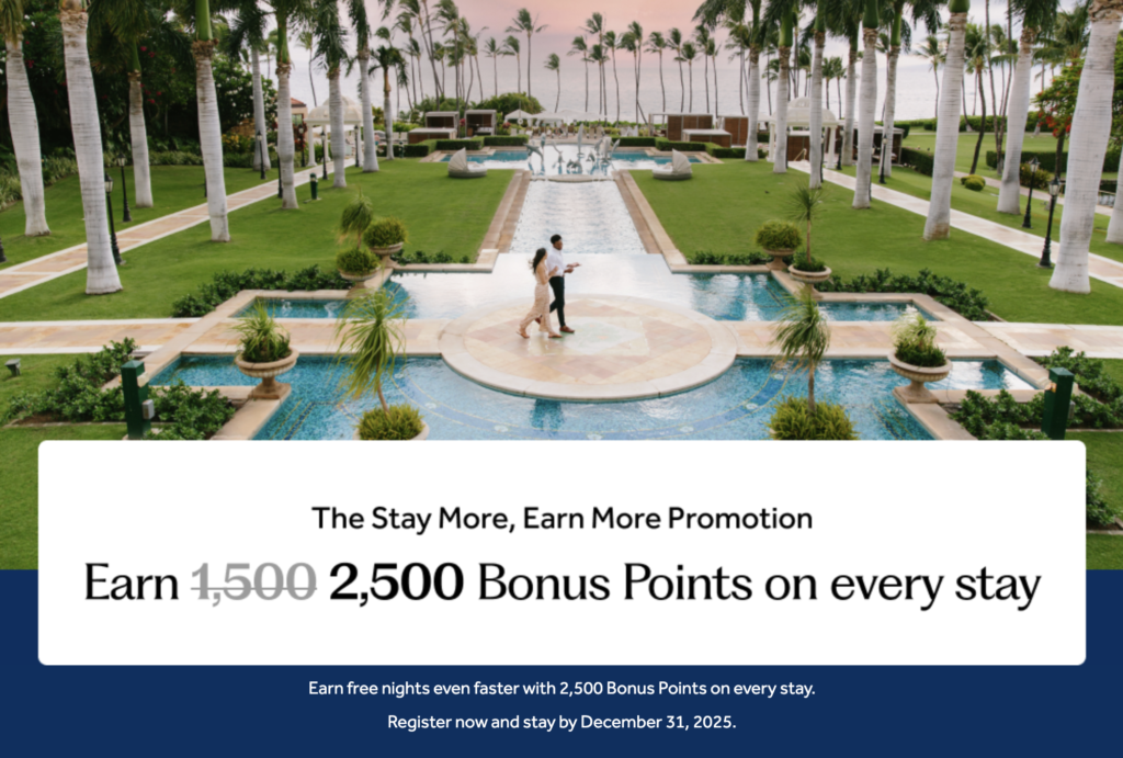 Hilton Q4 2025 promo: 2,500 Bonus Points per stay
