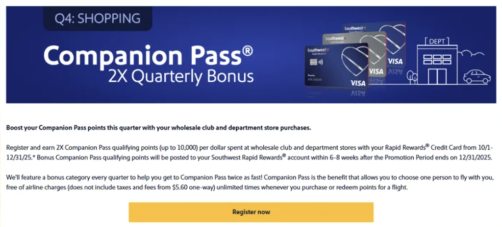 2X Companion Pass-Qualifying Points