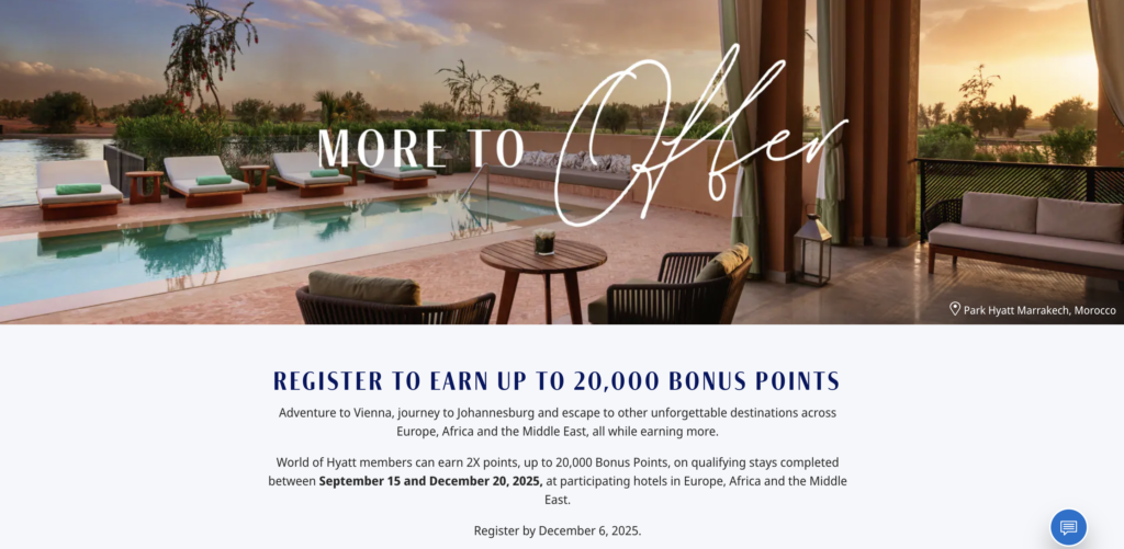 2X Hyatt Points in Europe, Middle East & Africa