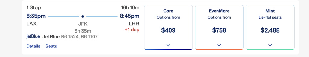 JetBlue Buy Points Up to 125% Bonus Through April 18, 2026 5 The price of the same ticket when paying in cash