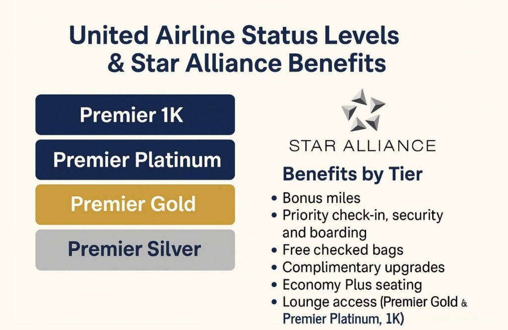United Airline Status Levels & Star Alliance Benefits