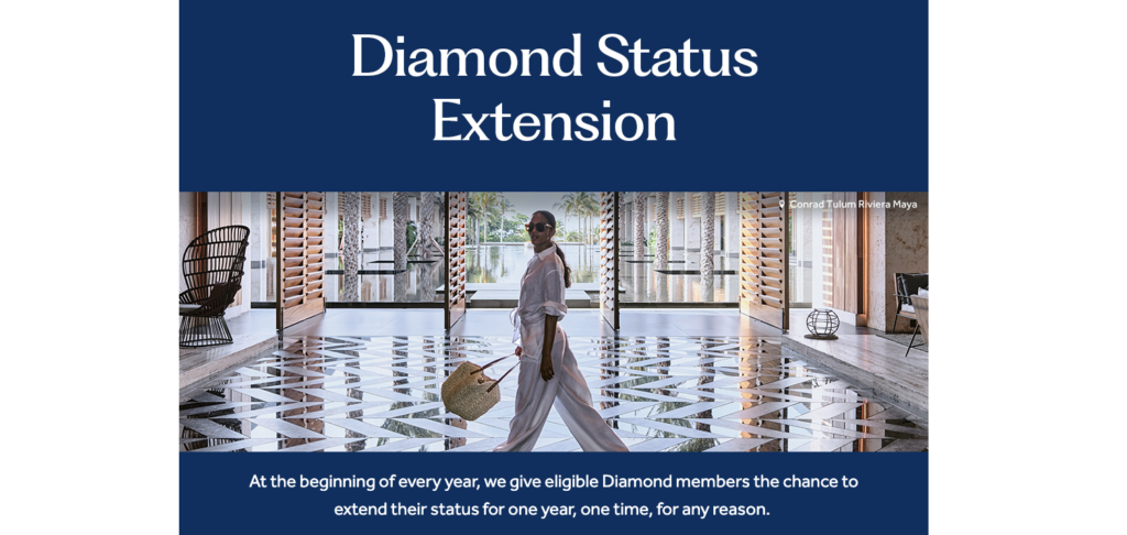 Hilton Diamond Status Extension