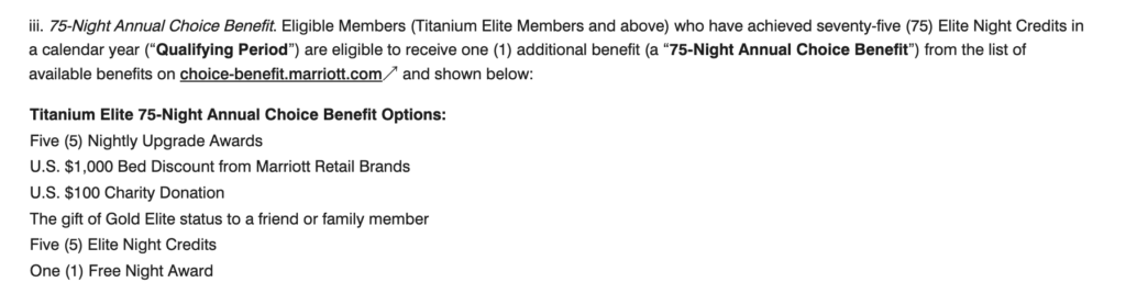 Yearly Choice Benefit for Titanium