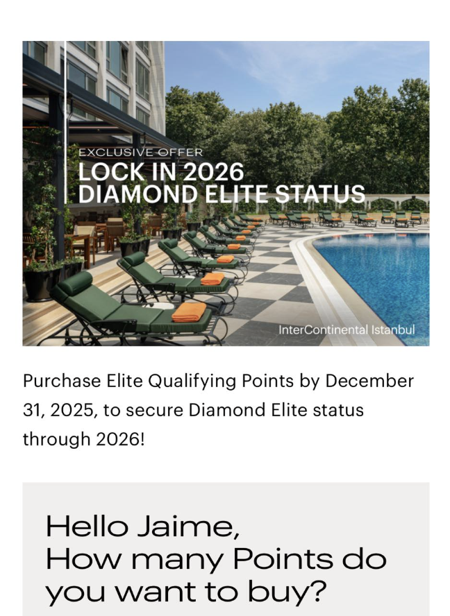 IHG Buy Diamond Targeted Offer