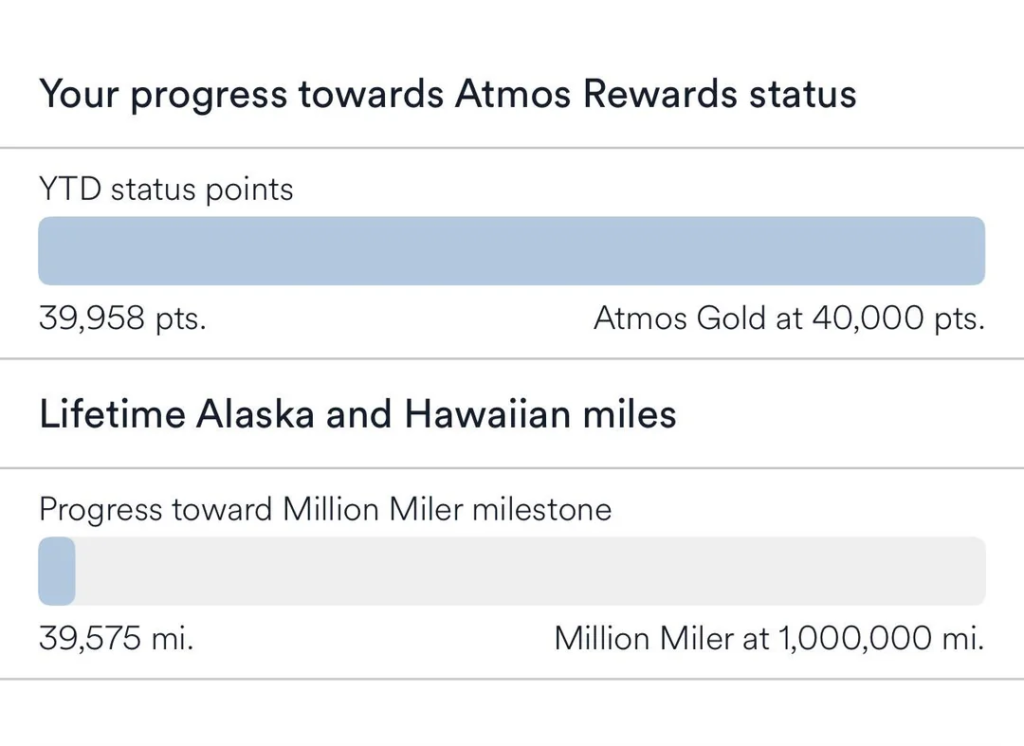 Alaska Million Miler & Atmos Rewards: The Ultimate Guide to Lifetime Status and Benefits 2 Example of a Million Miler lifetime status tracker