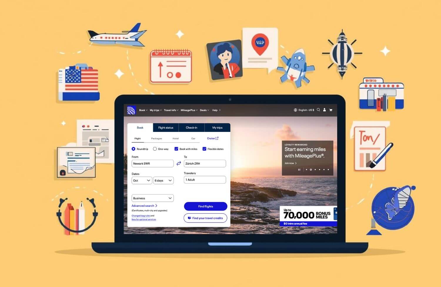 how to book tickets with united miles