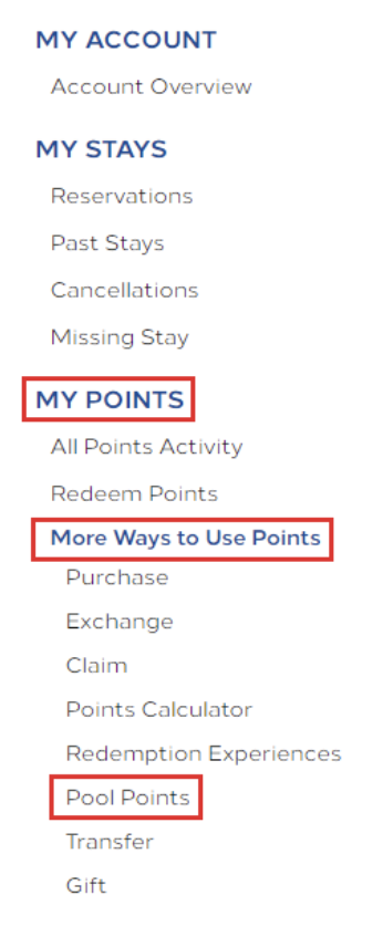 Hilton Points Pooling
