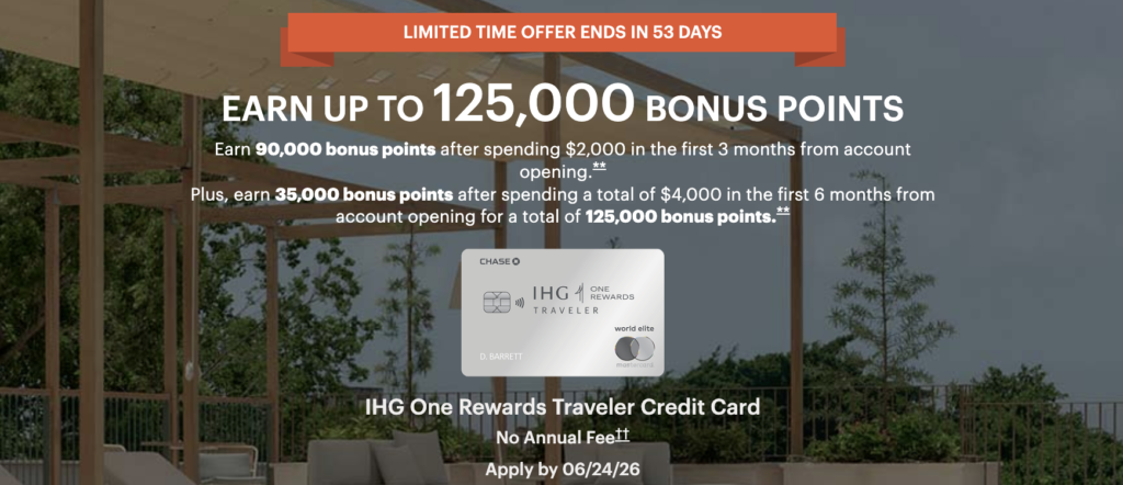 IHG One Rewards Traveler Credit Card Welcome offer
