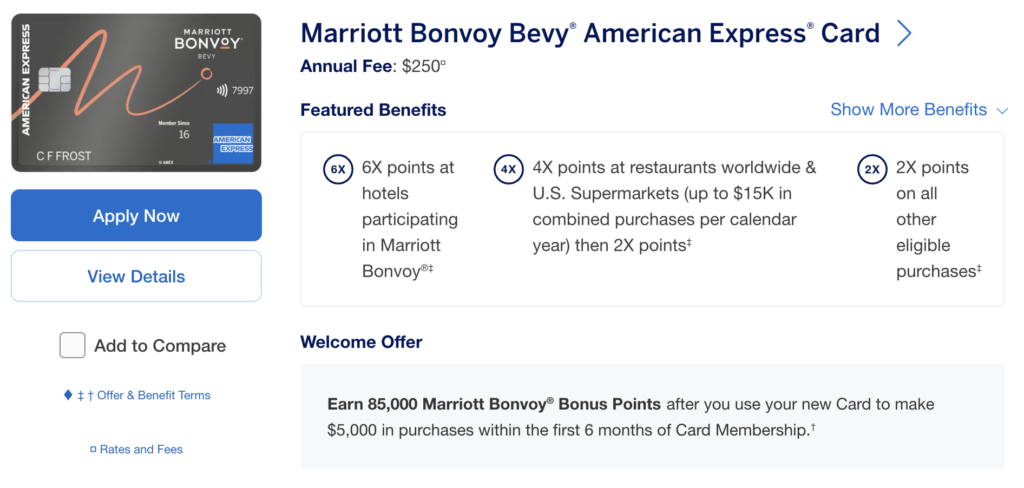 Marriott Bonvoy Bevy American Express Card Review: Is the Current Amex Offer Worth It? 1 current welcome offer for the Marriott Bonvoy Bevy AmEx Card
