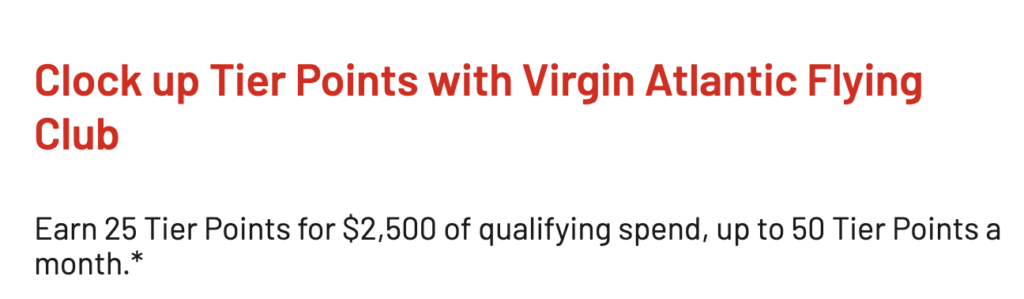 Virgin Red Mastercard in the U.S. also earns Flying Club tier points