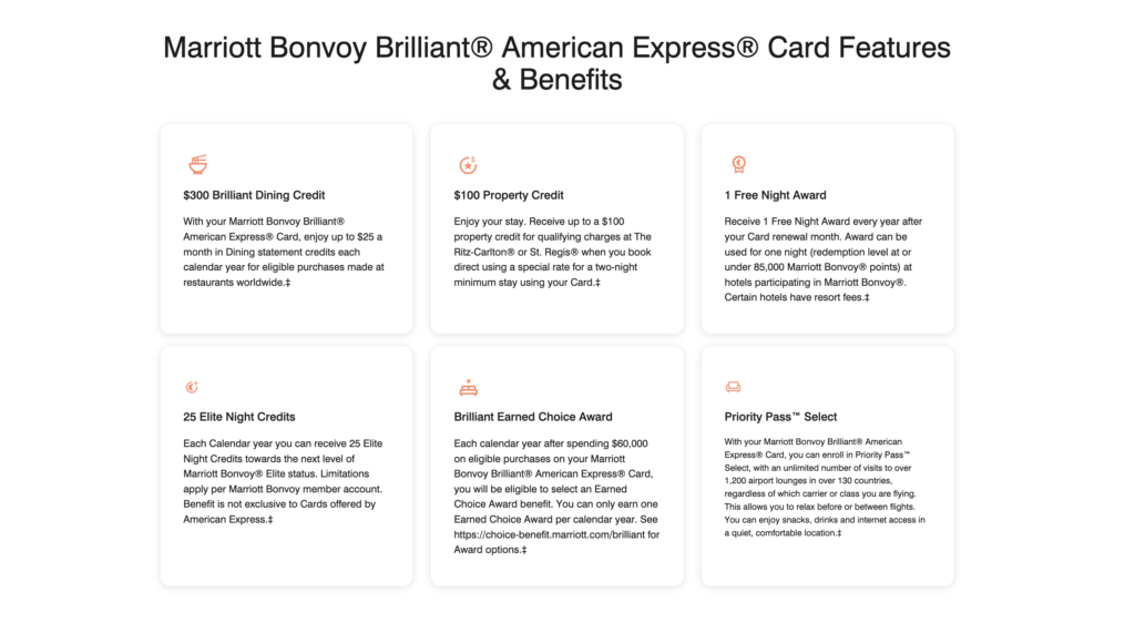 Bonvoy Brilliant credit card perks
