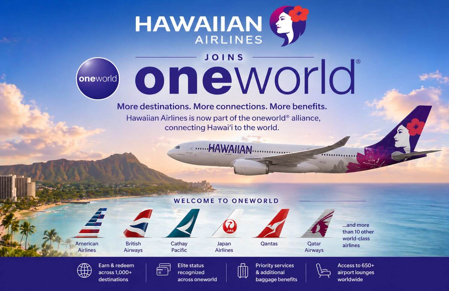 hawaiian airlines joins oneworld 1